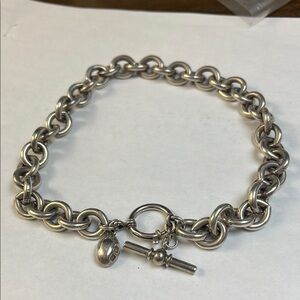 RARE Designer Ralph Lauren Polo Sterling Silver 925 HEAVY Toggle Necklace Choker